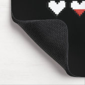 かわいいポケットピクセル赤いハートバレンタインデー マウスパッド (コーナー)