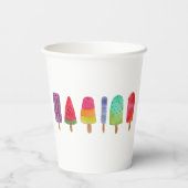 かわいいポスカラフルシクル誕生日パーティー 紙コップ (裏面)