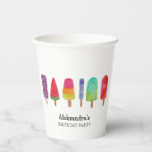 かわいいポスカラフルシクル誕生日パーティー 紙コップ (正面)