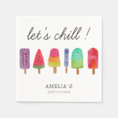 かわいいポスカラフルシクル赤ちゃんシャワーパーティー スタンダードカクテルナプキン (正面)