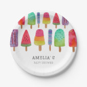 かわいいポスカラフルシクル赤ちゃんシャワーパーティー ペーパープレート (正面)