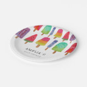 かわいいポスカラフルシクル赤ちゃんシャワーパーティー ペーパープレート (アングル)