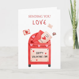 かわいいポストボックス ハッピー バレンタインデーの挨拶 カード