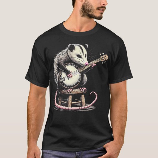 かわいいポッサムがバンジョーを演奏 Tシャツ (正面)