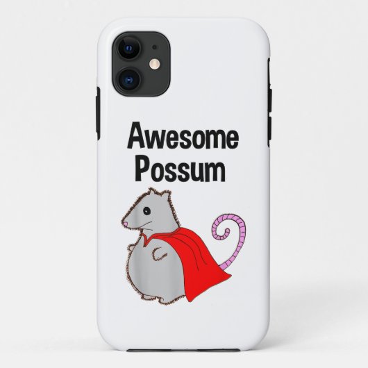 かわいいポッサムの面白いデザイン。動物好きのためのギフト Case-Mate iPhoneケース (裏面)