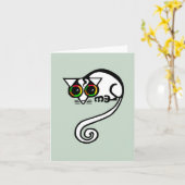 かわいいポッサム – 絶滅危惧動物グラフィック – 緑 カード (黄色い花)