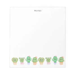 かわいいポッテッドサボテンと多肉カスタム ノートパッド