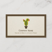 かわいいポッテッドサボテン – シンプルクリーンスタイリッシュ 名刺 (裏面)