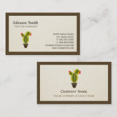 かわいいポッテッドサボテン – シンプルクリーンスタイリッシュ 名刺 (正面/裏面)