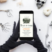 かわいいポットトリックオアトリートハローウィンパーティ 招待状