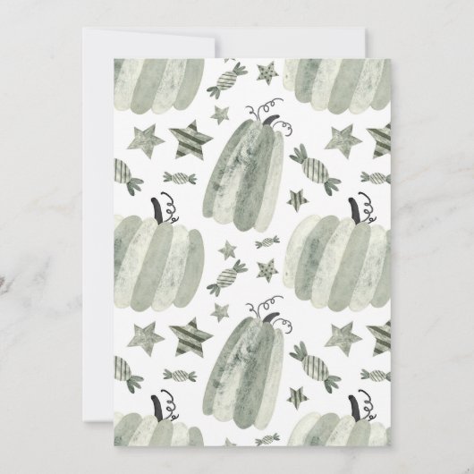 かわいいポットトリックオアトリートハローウィンパーティ 招待状 (裏面)