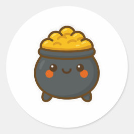かわいいポット金ゴールド ラウンドシール