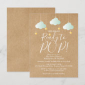 かわいいポップなルースト中性ベビーシャワー インビテーションポストカード (正面/裏面)