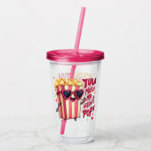 かわいいポップコーンのバレンタイン私のハートポップ・アートの! アクリルタンブラー (裏面)