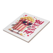 かわいいポップコーンのバレンタイン私のハートポップ・アートの! タイル (側面)