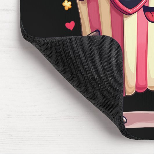 かわいいポップコーンのバレンタイン私のハートポップ・アートの! マウスパッド (コーナー)