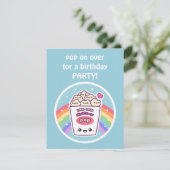 かわいいポップコーンのバースデーパーティ招待状 招待状 (スタンド正面)