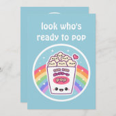 かわいいポップコーンのベイビーシャワー招待状 招待状 (正面/裏面)