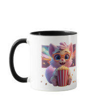 かわいいポップコーンの子猫のコーヒーマグ