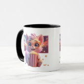 かわいいポップコーンの子猫のコーヒーマグ マグカップ (正面左)