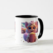 かわいいポップコーンの子猫のコーヒーマグ マグカップ (正面右)