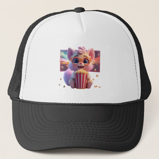 かわいいポップコーンキティハット キャップ (正面)