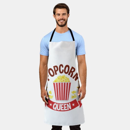 かわいいポップコーンクイーンズラバーガールズ エプロン (着用した状態)