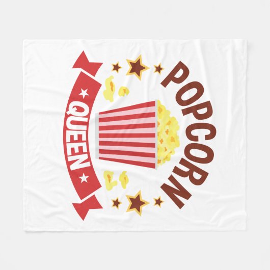 かわいいポップコーンクイーンズラバーガールズ フリースブランケット (正面(横))