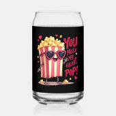 かわいいポップコーンバレンタイン！あなたが私のハートをポップさせる！ ガラス缶 (正面)
