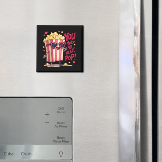 かわいいポップコーンバレンタイン あなたが私のハートをポップさせる！ マグネット (インサイチュ (冷蔵庫))