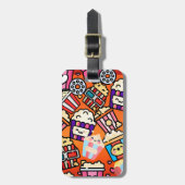 かわいいポップコーン ラゲッジタグ (正面縦)