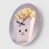 かわいいポップコーン ラージ壁時計 (傾斜)