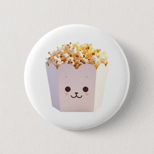 かわいいポップコーン 缶バッジ (正面)