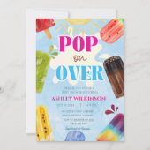 かわいいポップシクルポップがやってくる！サマーコーデのベイビーシャワー 招待状 (正面)