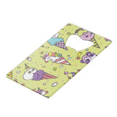 かわいいポップ・アートのアイスクリーム:動物の柄 クレジットカード栓抜き (正面アングル)