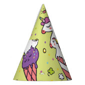 かわいいポップ・アートのアイスクリーム:動物の柄 パーティーハット (左)