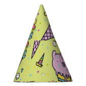かわいいポップ・アートのアイスクリーム:動物の柄 パーティーハット (右)