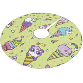 かわいいポップ・アートのアイスクリーム:動物の柄 ブラッシュドポリエステルツリースカート (アングル)