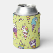 かわいいポップ・アートのアイスクリーム：動物の柄 缶クーラー (缶正面)
