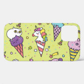 かわいいポップ・アートのアイスクリーム:動物の柄 Case-Mate iPhoneケース (裏面 (横))