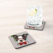 かわいいポップ・アートのアートヒップスターボストンテリア コースター (右側)