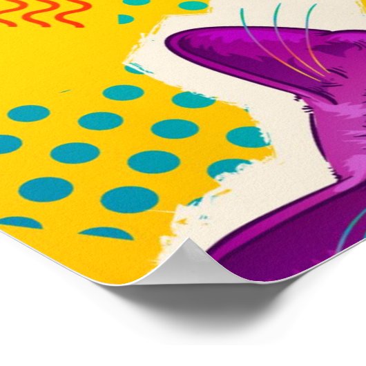 かわいいポップ・アートの猫ポスター ポスター (角)