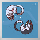 かわいいポップ・アートの猫ポスター ポスター (正面)