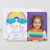 かわいいポップ・アートのit誕生日フォト招待状 招待状 (正面)