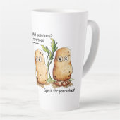 かわいいポテトつま先おもしろいポテトプリン カフェラテマグ (右アングル)