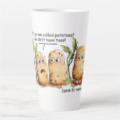 かわいいポテトつま先おもしろいポテトプリン カフェラテマグ (正面)