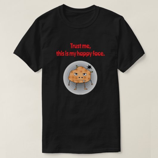 かわいいポテトのスマイルフェイス Tシャツ (デザイン正面)
