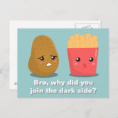 かわいいポテトフランスのとフライドポテトとダークサイド ポストカード (正面/裏面)