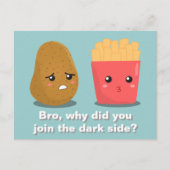 かわいいポテトフランスのとフライドポテトとダークサイド ポストカード (正面)