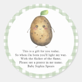 かわいいポテト – 祈りの言葉キャンドルラベル ラウンドシール